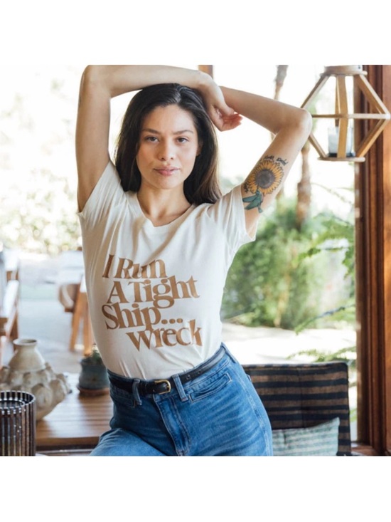 The Bee & The Fox Tops - The Bee & The Fox S/S Graphic Tee — 'I Run A Tight Ship...Wreck'